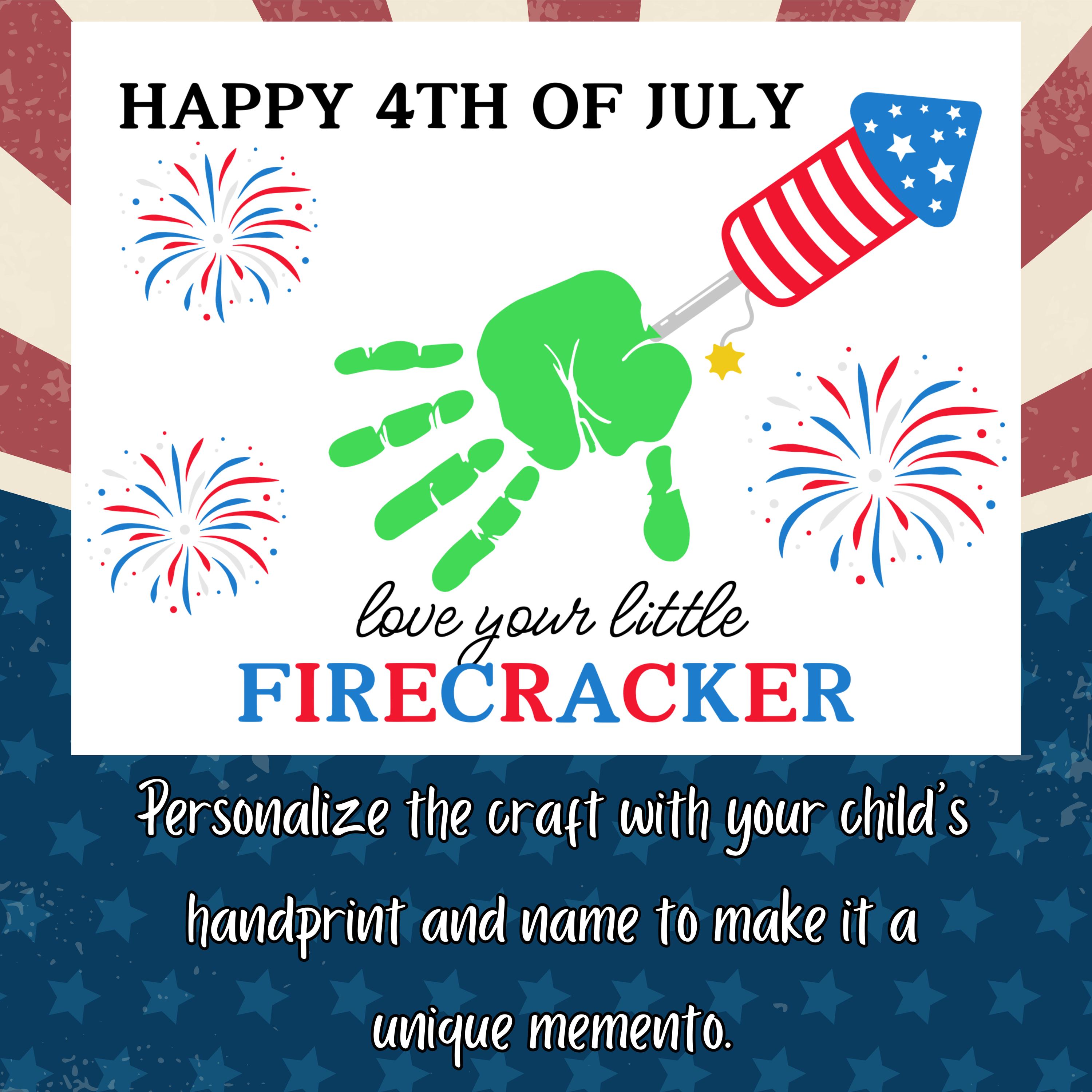 4th of July Handprint Craft: Kids Patriotic DIY Art (instant Download ...