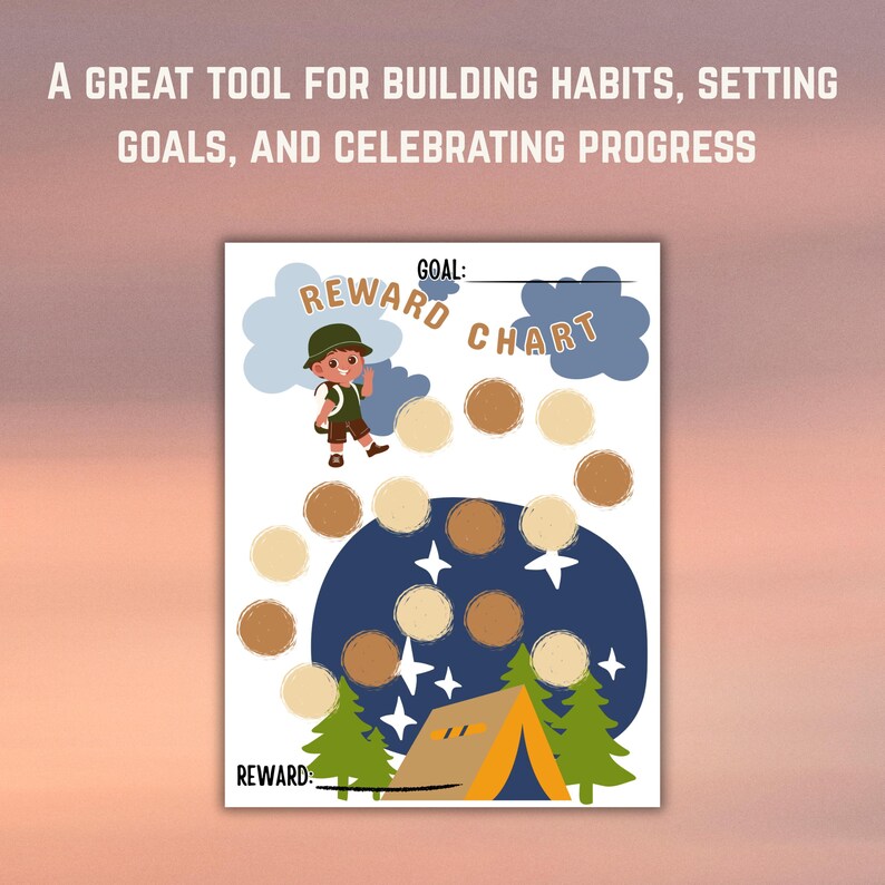 Camping Kids Reward Chart: Behavior & Chore Tracker (instant Download ...