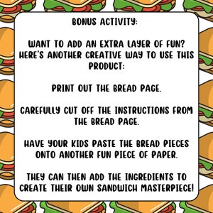 Build Your Own Sandwich Printable Kit: Fun Kids Activity (PDF) image 4