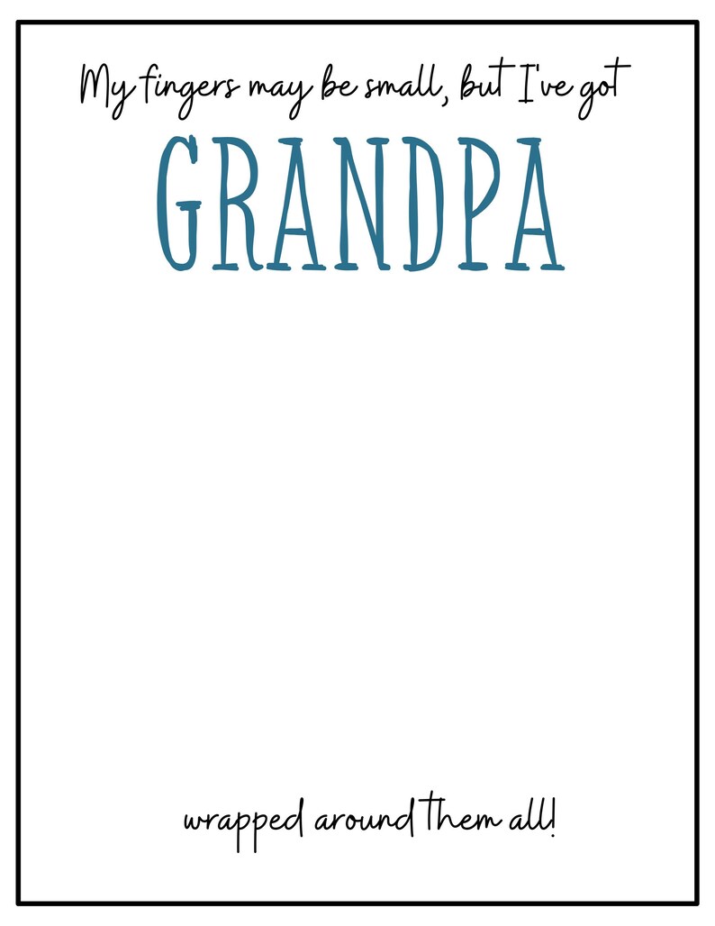 Handprint Grandpa Printable / Father's Day Gift / Father's Day Art ...