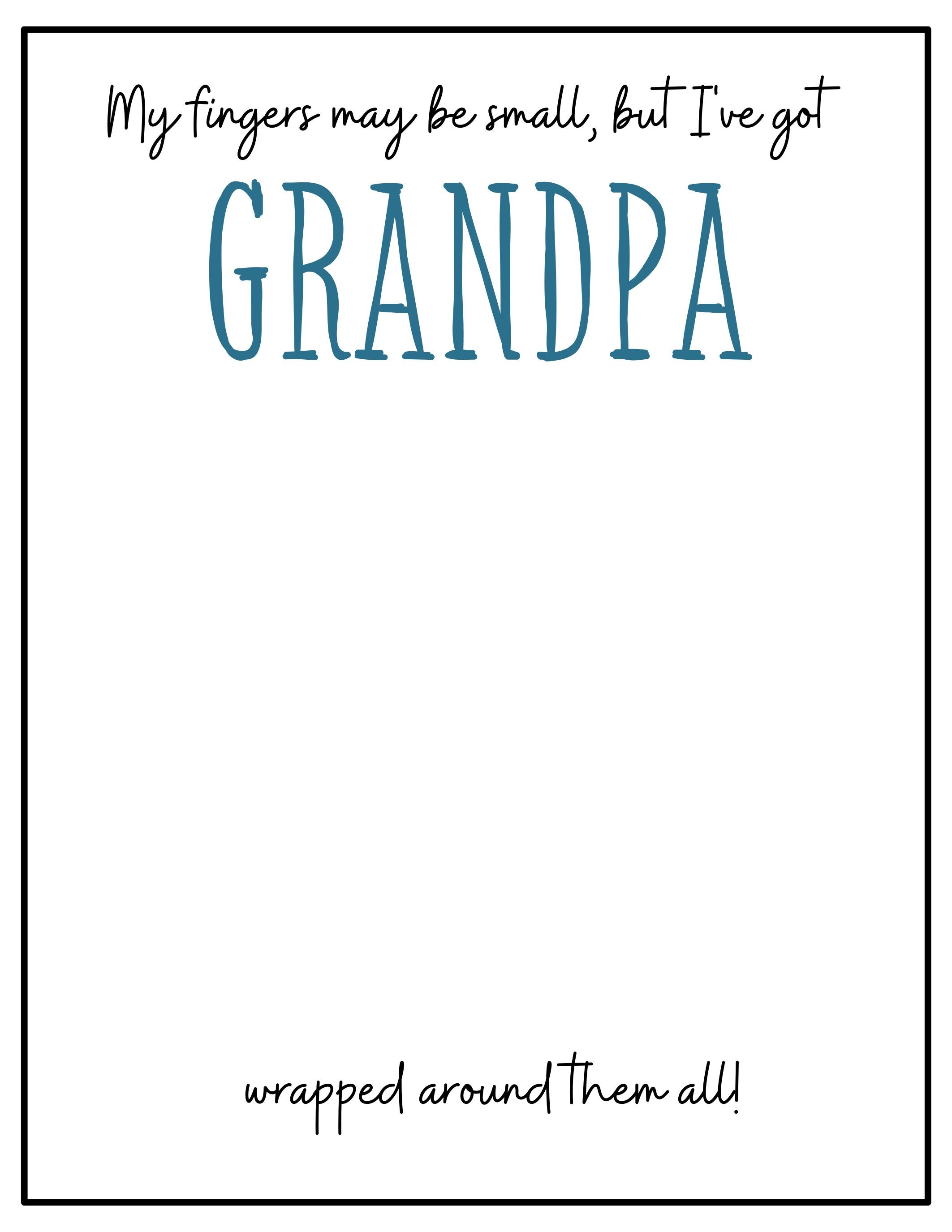 Handprint Grandpa Printable / Father's Day Gift / Father's Day Art ...