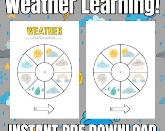 Weather Wheel Activity: DIY Printable Classroom Worksheet (Digital Download)