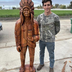 6ft Tall Cedar Cigar Store Indian Carving