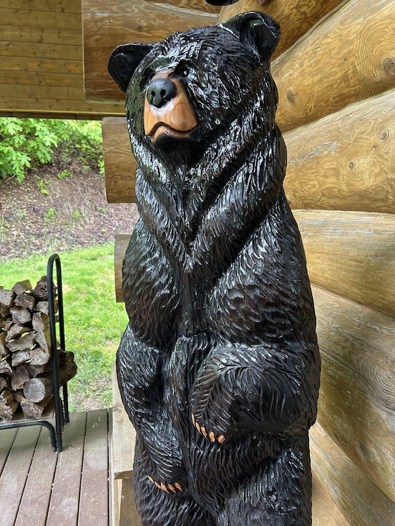 6ft Realistic Redwood Black Bear Chainsaw Carving - Etsy