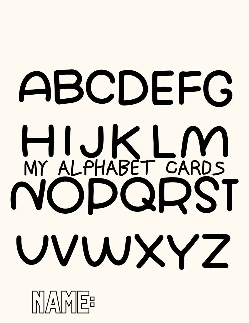 Printable Alphabet Cards Etsy