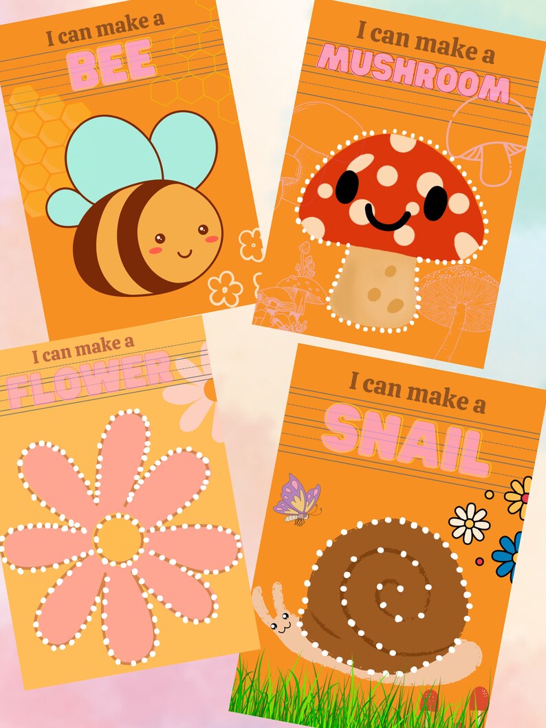 Nature Playdoh Printable Mats - Etsy