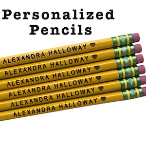 Engraved Pencils # 2 Pencils High Quality Sharpened Custom Name Back To School Gift Supplies Teacher Appreciation Gift School Customized