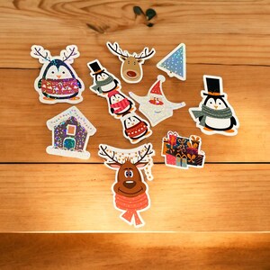 Christmas stickers, festive decor, Father Christmas sticker, happy holidays sticker pack, Christmas cartoon, Santas Claus, stocking filler