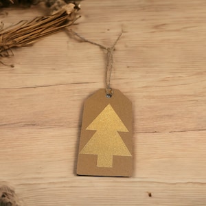 Conjunto de etiquetas de regalo, etiquetas de swing, etiquetas de regalo hechas a mano, etiquetas para regalos, decoración navideña, envoltura de regalo estética, etiqueta de envoltura navideña, árboles de oro