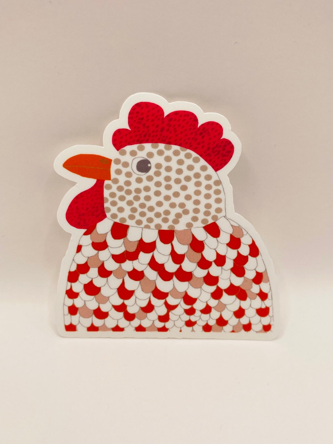 Hen Sticker, Bird Art, Animal Print, Chicken Design, Gift for Bird ...