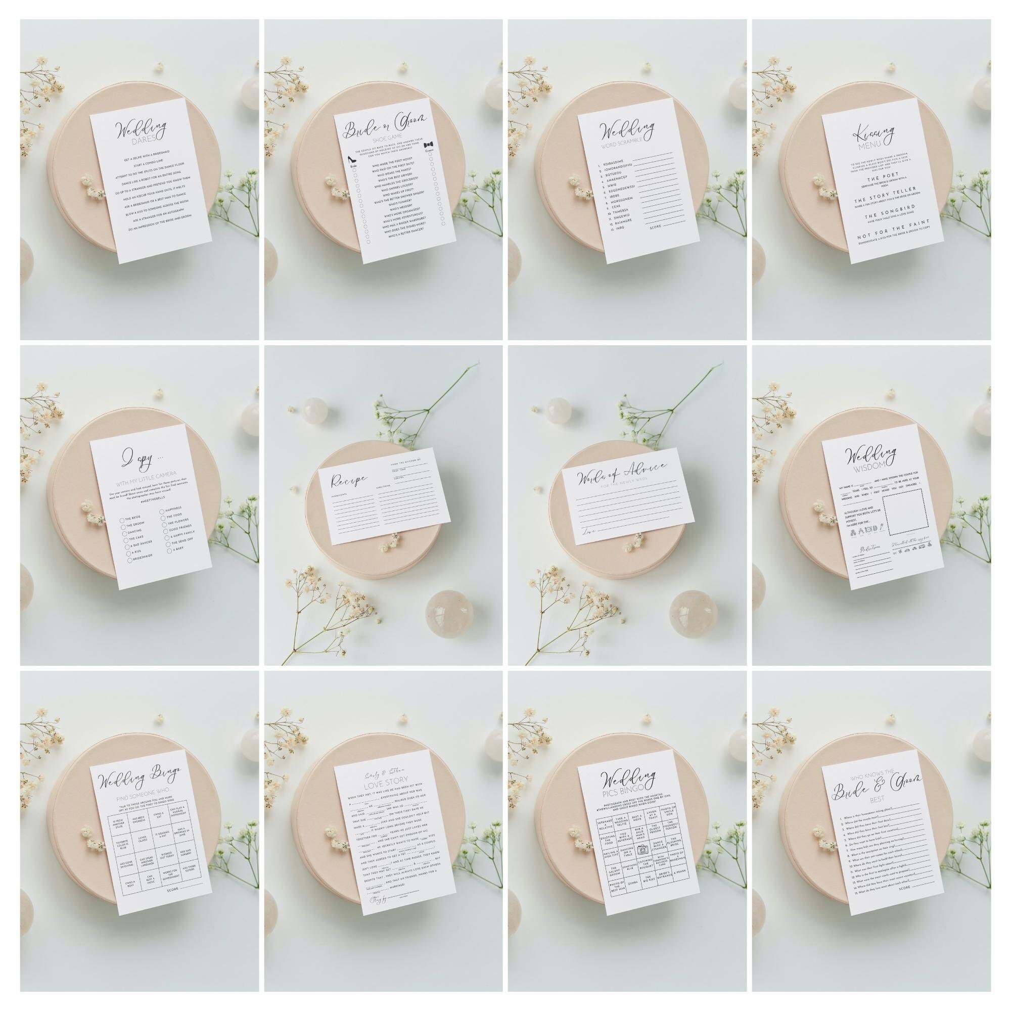 Wedding Games Cocktail Hour Canva Bundle Games for Reception Etsy