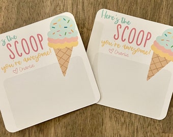 Etiqueta de regalo para maestros de helados, imprimible (PDF)