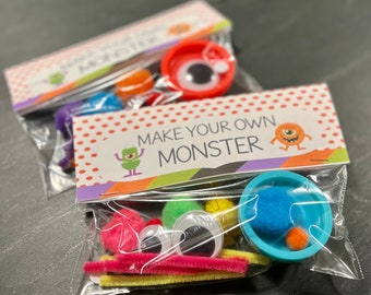 Make Your Own Monster, Candy Free, Treat Bag, Classroom treat, Monster kit, Halloween, Birthday