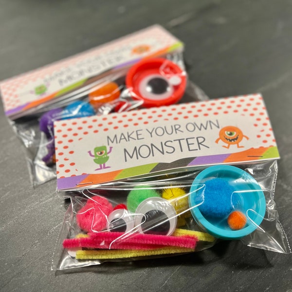Make Your Own Monster, Candy Free, Treat Bag, Classroom treat, Monster kit, Halloween, Birthday