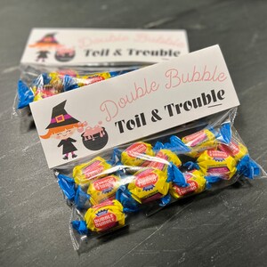 Printable Tag, Halloween, Toil and Trouble, Witch, Bubble Gum