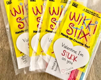 Valentine favor, Wikki Stix, Candy Free, Classroom favor, Valentine favor, Classroom Valentine, Class Valentine