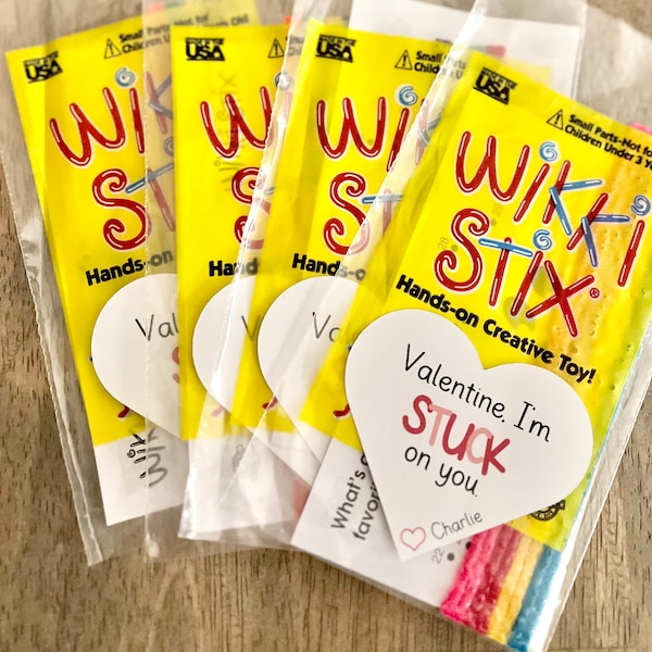 Valentine favor, Wikki Stix, Candy Free, Classroom favor, Valentine favor, Classroom Valentine, Class Valentine