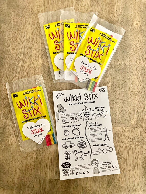 Valentine Favor, Wikki Stix, Candy Free, Classroom Favor