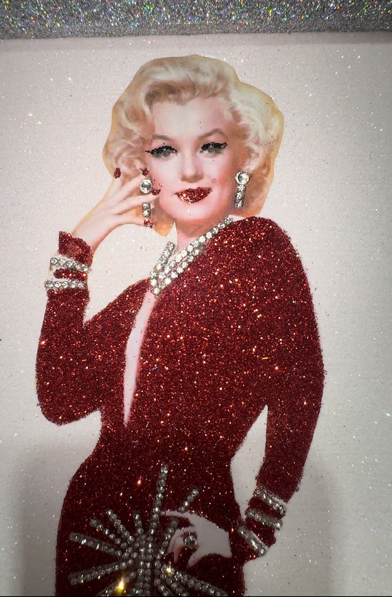 slim fit dress slacks Elegant Prom Sparkly MARILYN MONROE DRESS Crystals Dress – MJcostume main image 1