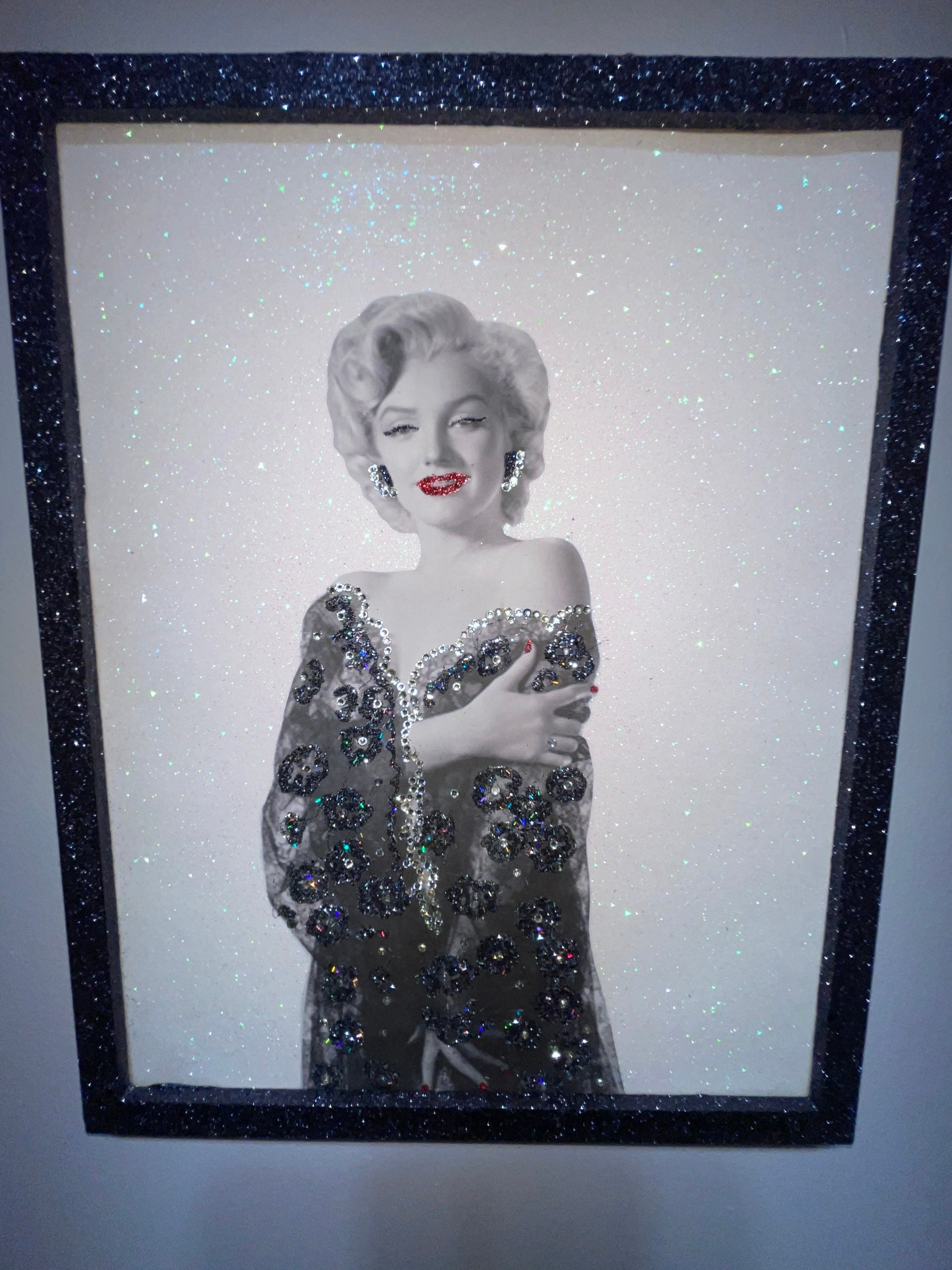 Marilyn Monroe Glitter Art: Rhinestone Crystal Picture Frame (15