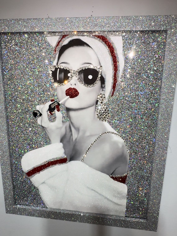 置物 SWAROVSKI (BROADWAY-AUDREY) Audrey Hepburn Rhinestone Glitter Picture Frame: Glamour Art (12.5