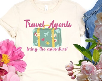 Womens Travel agent T-shirt, Travel Agents bring the adventure shirt, gift for travel agent, cute T-shirt, suitcase, new for 2023