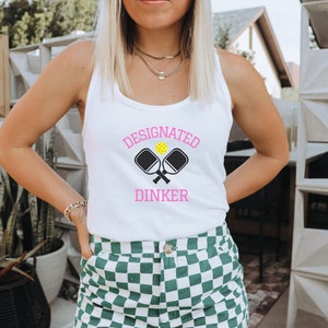 Designated Dinker Pickleball tank top, racerback, pickleball girl, pickleball shirt, pickleball gift, pickleball top, pickle ball