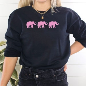 Pink elephants sweatshirt, elephant shirt, whimsical sweatshirt, new for 2023, gift for elephant lover, cute sweatshirt, funny sweatshirt