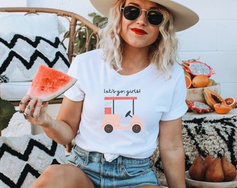 Spedizione espressa, ORIGINALE Lets go girls golf T-shirt, ragazza golfista, regalo per golfista, maglietta da golf cart, regalo carino per ragazza golf