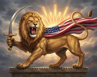 Liberation Persian Lion Flag Artwork | Illustration Style Digital Download Bundle
