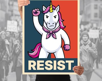 Portland Unicorn Protest Sign - 2-Sided Decor for Home Display or Rallies. Metal H Stake included