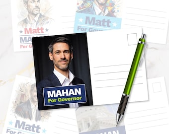 Matt Mahan for California Governor Campaign Postcards 4x6, Political Mailers, Voter Outreach Mailers, Patriotic Election Cards