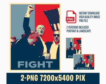 Trump Assasination Attempt, Trump Shot, Pop Art Design