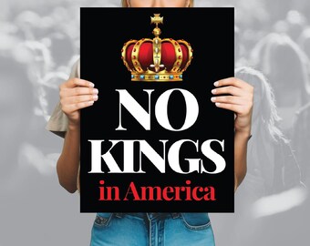 No Kings Protest Sign - 2-Sided Sign for Home Display or Rallies. Metal H Stake included