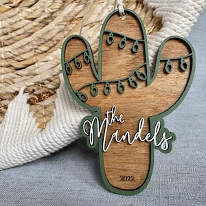 Cactus Christmas Ornament Personalized Tree Ornament - Etsy