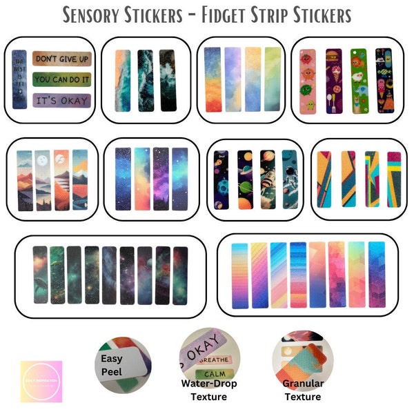 Textured Sensory Stickers, Adhesives Fidget Textured Strips, Anti Stress Tactile Rough Calm Tape, Stress Relief for Adults Teens