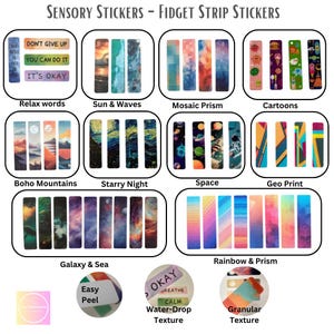Textured Sensory Stickers, Adhesives Fidget Textured Strips, Anti Stress Tactile Rough Calm Tape, Stress Relief for Adults Teens