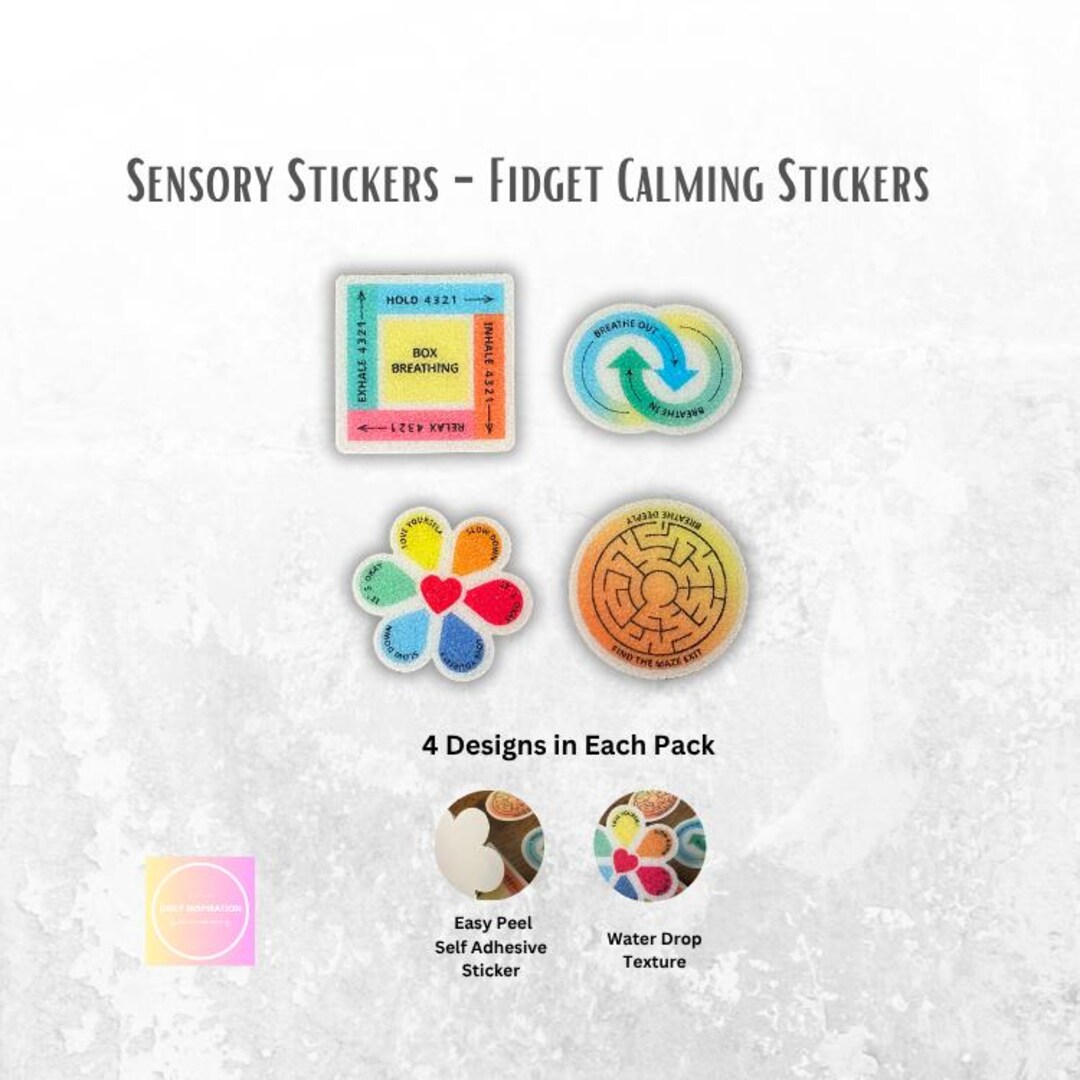 Calming Textured Sensory Stickers, Adhesives Fidget Textured Stickers ...