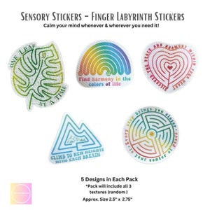 Finger Labyrinth Textured Sensory Stickers, Adhesives Fidget Stickers, Anti Stress Tactile Rough Calm Tape, Stress Relief for Adults Teens