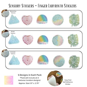 Labyrith Sticker Finger Labyrinth Textured Sensory Stickers, Adhesives Fidget Stickers ...