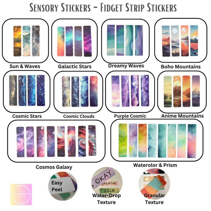 Texture Fidget Sticker Texture Sensory Strips - Etsy