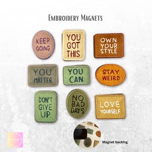 Teksturowany magnes z haftem, magnesy na lodówkę, inspirujące przesłanie, motywujące słowa, motywujące magnesy dla dorosłych i nastolatków