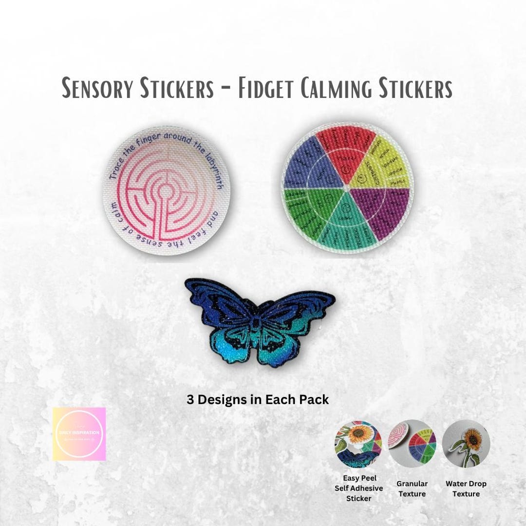 Calming Textured Sensory Stickers, Adhesives Fidget Textured Stickers ...