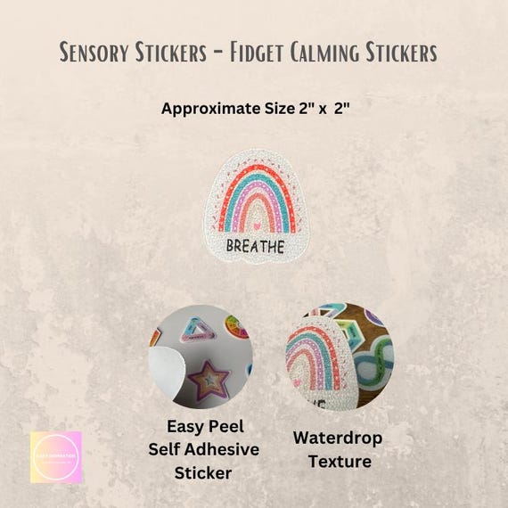 Calm Sticker Für Angst & Stress – 60 Stück, Strukturiert, Wiederverwendbar, Boho-Regenbogen-Design