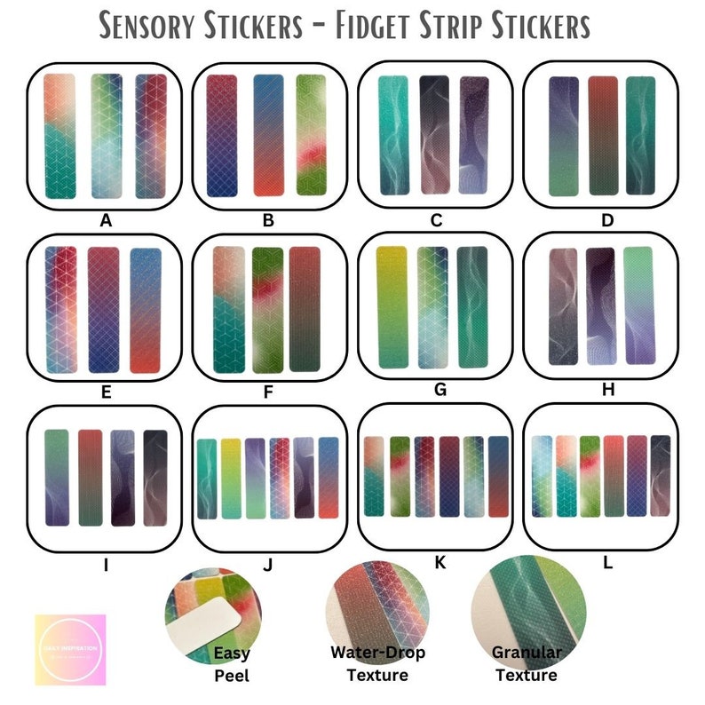 Textured Sensory Stickers, Adhesives Fidget Textured Strips, Anti ...