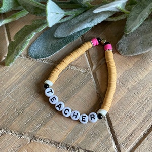Teacher Gift | Custom Teacher Gift | Teacher Appreciation | Pencil Bracelet | Stackable Bracelet | Gifts for Teachers