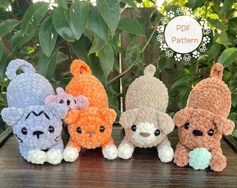 Crochet Puppy and Kitty Pattern | No Sew Amigurumi (PDF Pattern)