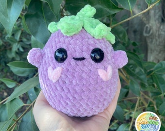 Crochet Eggplant Plushie | Valentines Day Gift | Handmade Toy