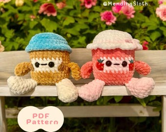 No-Sew PB&J Buddies Crochet Pattern, Amigurumi Food (PDF Pattern)