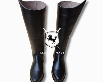 Handmade Leather WW2 Officer Boots, Cosplay Costume | Stars war boots